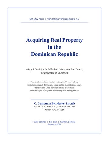 Acquiring Real Property in the Dominican Republic